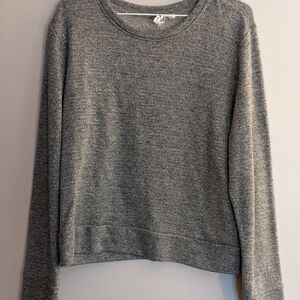 Cable and Guage Silver Sparkle Sweatshirt
